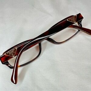 Authentic Prada tortoise shell Rectangular Glasses Glossy Finish (no lenses)